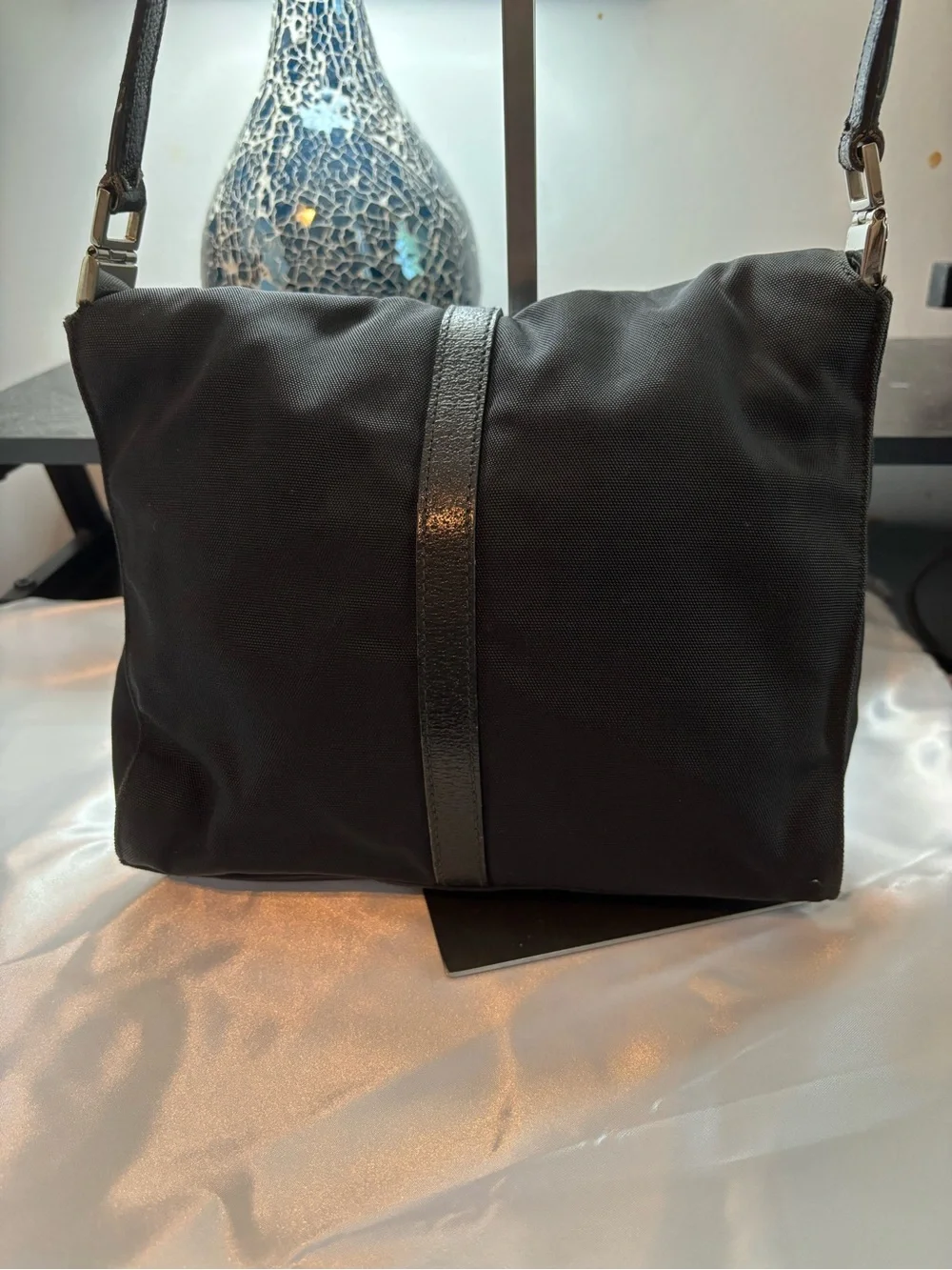 Vintage Rare Archival Gucci Black Nylon Flat Foldover Jackie Bag - Tom Ford Era